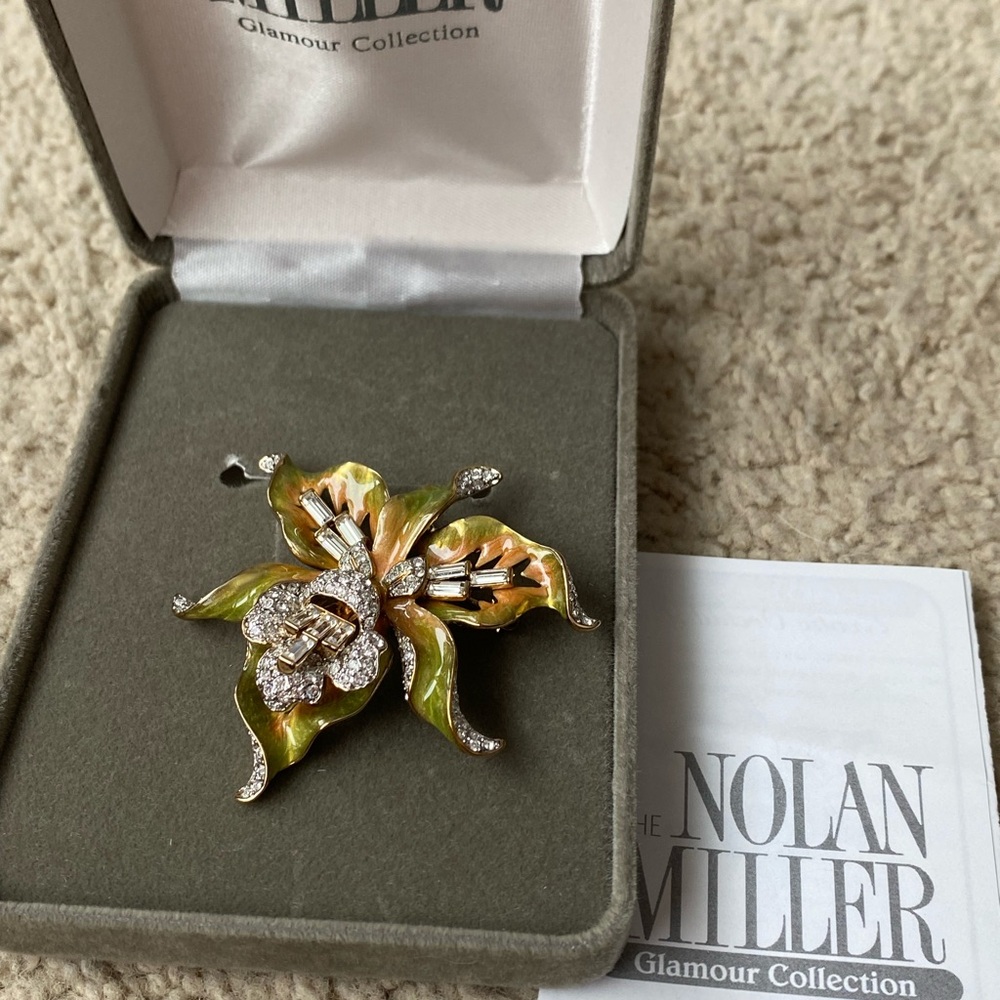 Rare Nolan Miller Gold and Silver Floral Brooch